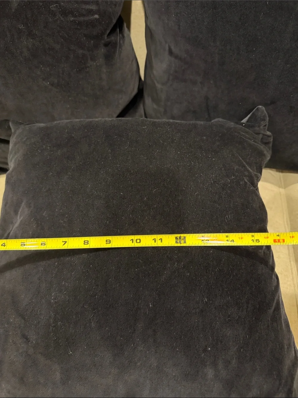 Black Velvet Down and Feather Throw Pillows! 3 available!